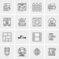 16 iconos universales de negocios vector ilustración de icono creativo para usar en proyectos relacionados con la web y dispositivos móviles