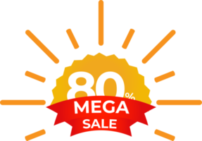 mega sale red ribbon banner png