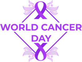 world cancer day purple ribbon png