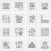 16 iconos universales de negocios vector ilustración de icono creativo para usar en proyectos relacionados con la web y dispositivos móviles