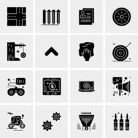 16 iconos universales de negocios vector ilustración de icono creativo para usar en proyectos relacionados con la web y dispositivos móviles