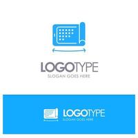 Mobile Display Technology Flexible Blue Solid Logo with place for tagline vector