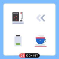 Modern Set of 4 Flat Icons Pictograph of blood devices room arrows status Editable Vector Design Elements