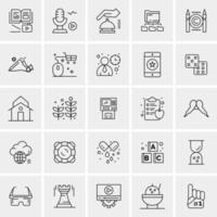 25 iconos de negocios universales vector ilustración de icono creativo para usar en proyectos relacionados con la web y dispositivos móviles