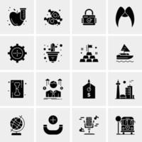 16 iconos universales de negocios vector ilustración de icono creativo para usar en proyectos relacionados con la web y dispositivos móviles