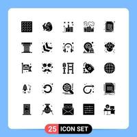 Set of 25 Modern UI Icons Symbols Signs for paper power support nuclear factory Editable Vector Design Elements