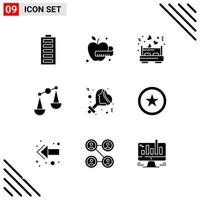 Pixle Perfect Set of 9 Solid Icons. Glyph Icon Set for Webite Designing and Mobile Applications Interface. vector