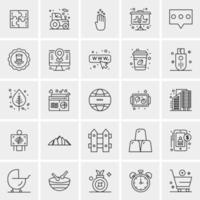 25 iconos de negocios universales vector ilustración de icono creativo para usar en proyectos relacionados con la web y dispositivos móviles