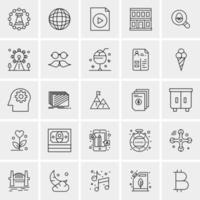 25 iconos de negocios universales vector ilustración de icono creativo para usar en proyectos relacionados con la web y dispositivos móviles