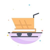 Cart Trolley Shopping Buy Abstract Flat Color Icon Template vector