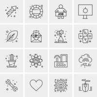 16 iconos universales de negocios vector ilustración de icono creativo para usar en proyectos relacionados con la web y dispositivos móviles