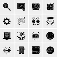 16 iconos universales de negocios vector ilustración de icono creativo para usar en proyectos relacionados con la web y dispositivos móviles