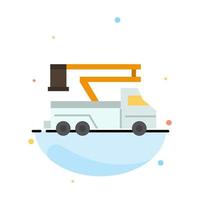 Crane Truck Lift Lifting Transport Abstract Flat Color Icon Template vector