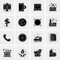 16 iconos universales de negocios vector ilustración de icono creativo para usar en proyectos relacionados con la web y dispositivos móviles