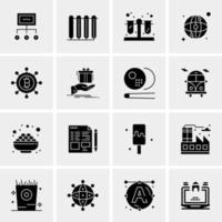 16 iconos universales de negocios vector ilustración de icono creativo para usar en proyectos relacionados con la web y dispositivos móviles