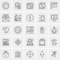 25 iconos de negocios universales vector ilustración de icono creativo para usar en proyectos relacionados con la web y dispositivos móviles