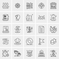 25 iconos de negocios universales vector ilustración de icono creativo para usar en proyectos relacionados con la web y dispositivos móviles