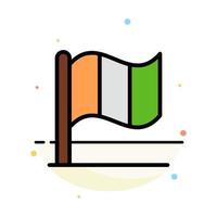Flag Ireland Irish Abstract Flat Color Icon Template vector