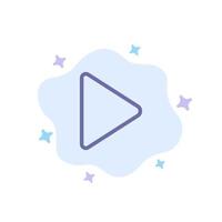 Play Video Twitter Blue Icon on Abstract Cloud Background vector