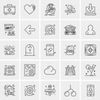 25 iconos de negocios universales vector ilustración de icono creativo para usar en proyectos relacionados con la web y dispositivos móviles