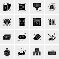 16 iconos de negocios universales vector ilustración de icono creativo para usar en proyectos relacionados con la web y dispositivos móviles