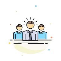 Business career employee entrepreneur leader Flat Color Icon Vector