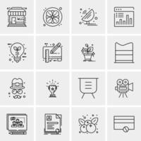 16 iconos de negocios universales vector ilustración de icono creativo para usar en proyectos relacionados con la web y dispositivos móviles