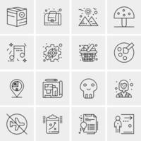 16 iconos de negocios universales vector ilustración de icono creativo para usar en proyectos relacionados con la web y dispositivos móviles