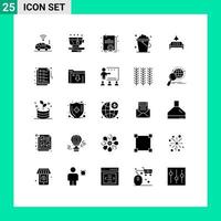 User Interface Pack of 25 Basic Solid Glyphs of lump sofa certificate home cleaning Editable Vector Design Elements