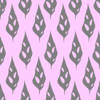 seamless symmetrical repeating pattern of gray leaves on a pink background, texture, design, graphic photo