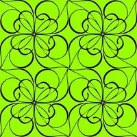 seamless graphic abstract tile pattern, black geometric ornament on green background, texture, design photo