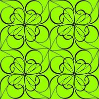 seamless graphic abstract tile pattern, black geometric ornament on green background, texture, design photo