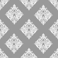 seamless graphic pattern, floral white ornament tile on gray background, texture, design photo