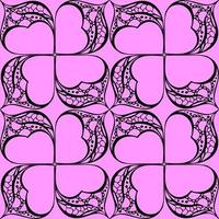 seamless graphic abstract tile pattern, black geometric ornament on pink background, texture, design photo