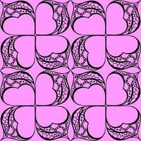 seamless graphic abstract tile pattern, black geometric ornament on pink background, texture, design photo