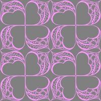 seamless graphic abstract tile pattern, pink geometric ornament on gray background, texture, design photo