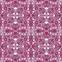 patrón gráfico impecable, azulejo de adorno floral blanco sobre fondo magenta, textura, diseño foto