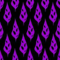 seamless symmetrical repeating pattern of purple leaves on a black background, texture, design, graphic photo