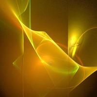 bright abstract background of glowing weaves of yellow lines on a dark background, design, illustration photo