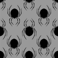 seamless contour pattern of graphic silhouettes of black spiders on a gray background, texture, design photo