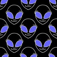 seamless symmetrical white and blue pattern with a close-up humanoid face on a black background, texture, design photo
