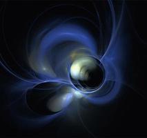 space fantasy illustration of blue planetary system on dark space background, art, design photo