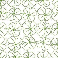 seamless symmetrical pattern of green quatrefoil clover on a white background, texture, design photo