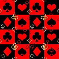 black and red seamless pattern tile with playing cards, texture, design photo