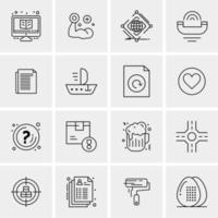 16 iconos universales de negocios vector ilustración de icono creativo para usar en proyectos relacionados con la web y dispositivos móviles