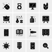 16 iconos universales de negocios vector ilustración de icono creativo para usar en proyectos relacionados con la web y dispositivos móviles