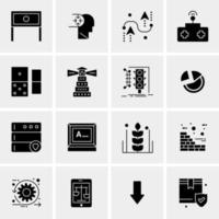 16 iconos universales de negocios vector ilustración de icono creativo para usar en proyectos relacionados con la web y dispositivos móviles