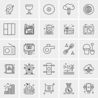 25 iconos de negocios universales vector ilustración de icono creativo para usar en proyectos relacionados con la web y dispositivos móviles