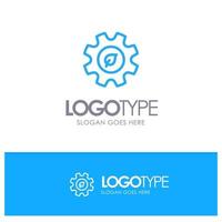 Eco Ecology Energy Environment Blue outLine Logo with place for tagline vector