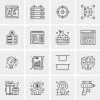 16 iconos de negocios universales vector ilustración de icono creativo para usar en proyectos relacionados con la web y dispositivos móviles